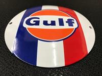 GULF ENAMEL - SMALL - BLUE & RED